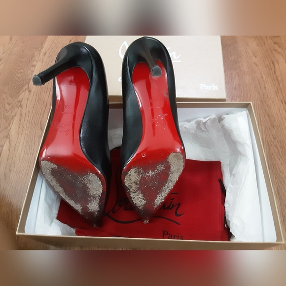 Christian Louboutin Kate Red Sole High Heel Pumps Size 39.5 Black - Picture 3 of 8